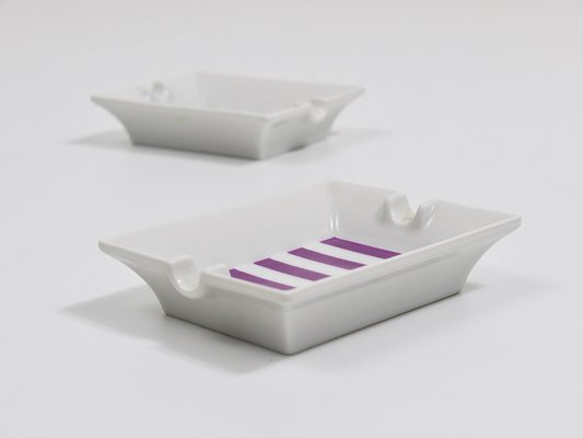 Mid-Century Purple Porcelain Ashtrays from Augarten, Vienna, Austria, 1950s, Set of 2-MWV-1757779