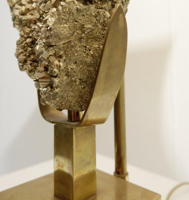 Mid-Century Pyrite Stone Table Lamp, 1950s-JG-1377696