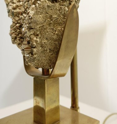 Mid-Century Pyrite Stone Table Lamp-NYF-2018926