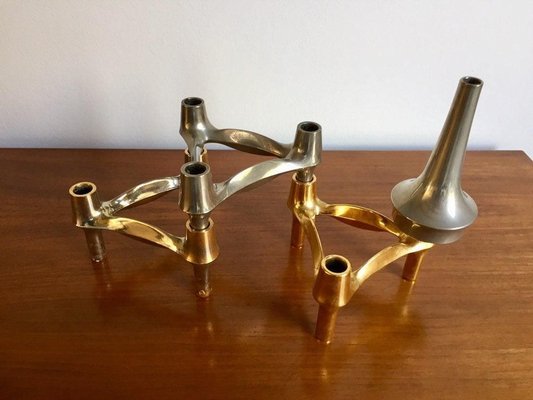 Mid-Century Quist Brass Candleholders, Set of 4-WSA-831273