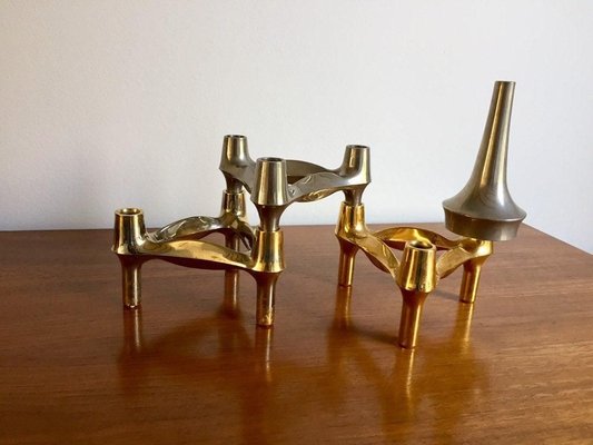 Mid-Century Quist Brass Candleholders, Set of 4-WSA-831273