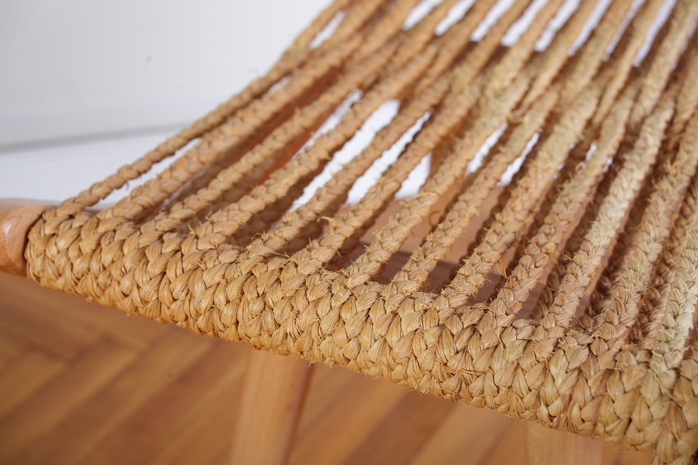 Mid-Century Raffia Stool from Uluv, 1960s