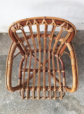 Mid-Century Rattan and Bamboo Baby Chair, 1950s-GGK-645203