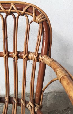 Mid-Century Rattan and Bamboo Baby Chair, 1950s-GGK-645203