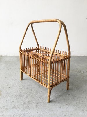 Mid-Century Rattan and Bamboo Bottle Holder, 1950s-GGK-663504