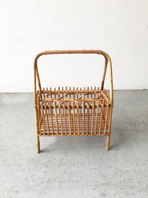 Mid-Century Rattan and Bamboo Bottle Holder, 1950s-GGK-663504