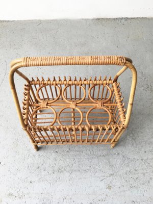 Mid-Century Rattan and Bamboo Bottle Holder, 1950s-GGK-663504