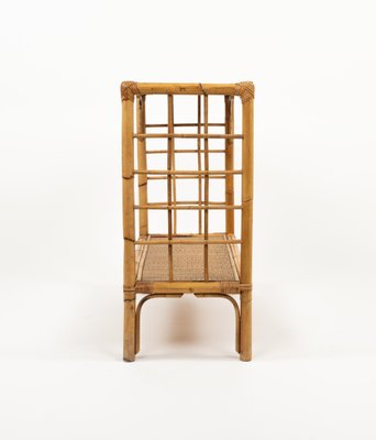 Mid-Century Rattan and Bamboo Console Table, Italy, 1970s-LYQ-1791335