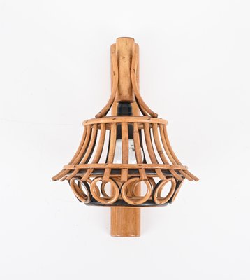 Mid-Century Rattan and Bamboo Lantern Sconce by Louis Sognot, 1960s-JDR-1783062