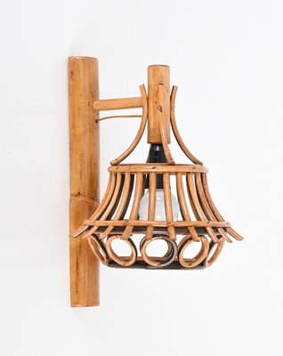 Mid-Century Rattan and Bamboo Lantern Sconce by Louis Sognot, 1960s-JDR-1783062