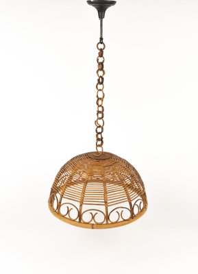 Mid-Century Rattan and Bamboo Pendant, Italy, 1960s-LYQ-1796150