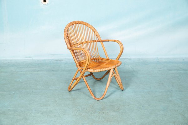 Mid-Century Rattan Armchair from Rohé Noordwolde, 1960s-HGA-1703986