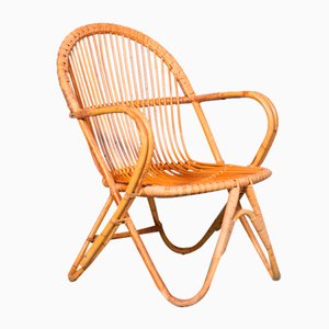 Mid-Century Rattan Armchair from Rohé Noordwolde, 1960s-HGA-1703986