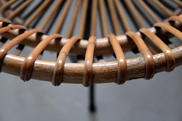 Mid Century Rattan & Black Iron Chair by Dirk van Sliedregt for Gebroeders Jonkers Noordwolde-IEI-878748