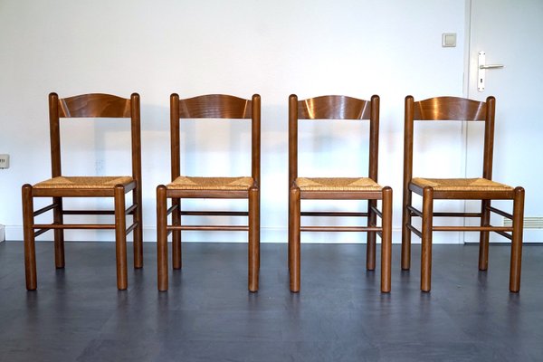 Mid-Century Rattan Chairs in the style of Charlotte Perriand, Set of 4-CIP-2035730