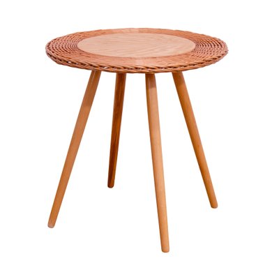 Mid-Century Rattan Coffe Table by Jan Kalous for Úluv, Czechoslovakia, 1960s-HXT-1776920