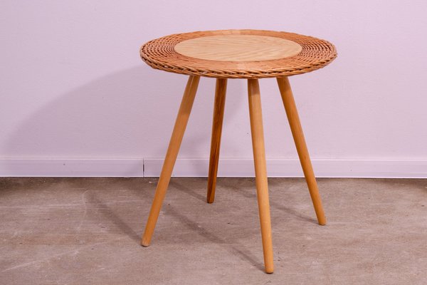 Mid-Century Rattan Coffe Table by Jan Kalous for Úluv, Czechoslovakia, 1960s-HXT-1776920