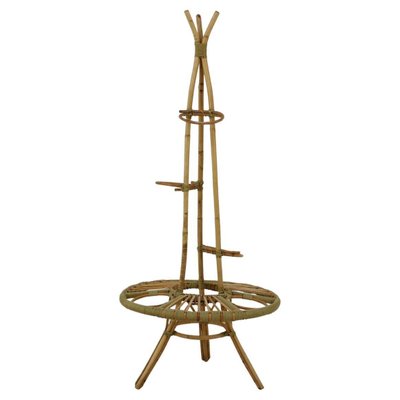 Mid-Century Rattan Flower Stand, 1960s-TZ-1361457