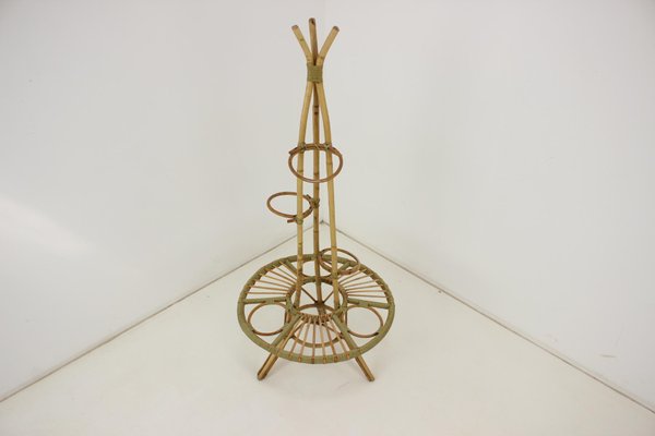 Mid-Century Rattan Flower Stand, 1960s-TZ-1361457