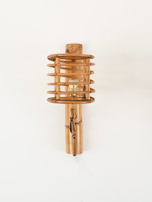 Mid-Century Rattan Lantern Sconces by Louis Sognot, France, 1960s, Set of 2-JDR-1817231