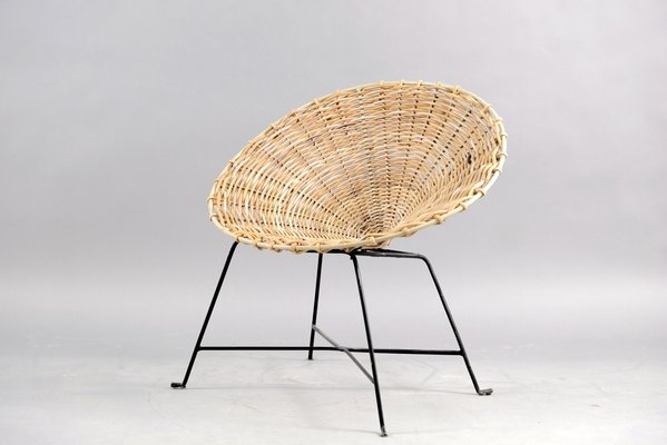 Mid-Century Rattan Lounge Chair, 1960s-CIP-658774