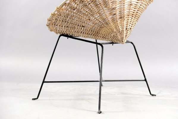 Mid-Century Rattan Lounge Chair, 1960s-CIP-658774