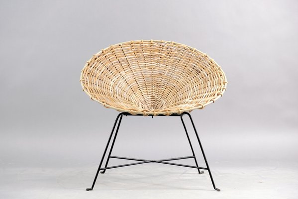 Mid-Century Rattan Lounge Chair, 1960s-CIP-658774