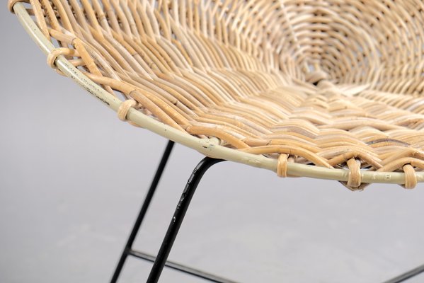 Mid-Century Rattan Lounge Chair, 1960s-CIP-658774