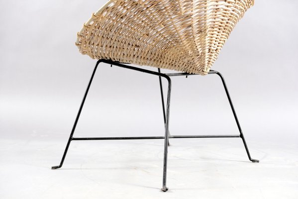 Mid-Century Rattan Lounge Chair, 1960s-CIP-658774