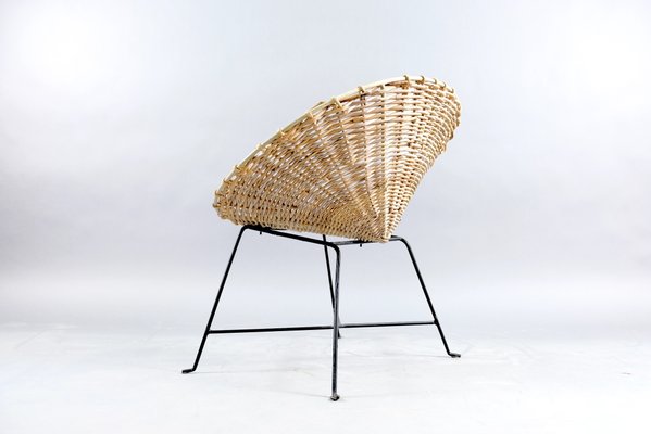 Mid-Century Rattan Lounge Chair, 1960s-CIP-658774