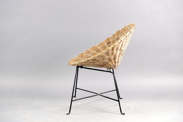 Mid-Century Rattan Lounge Chair, 1960s-CIP-658774