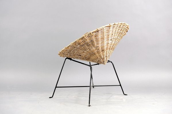 Mid-Century Rattan Lounge Chair, 1960s-CIP-658774