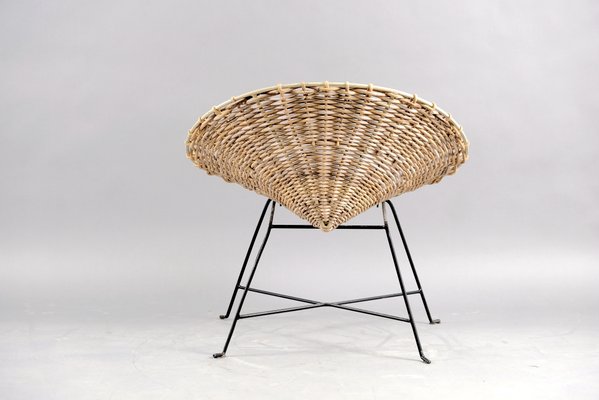 Mid-Century Rattan Lounge Chair, 1960s-CIP-658774