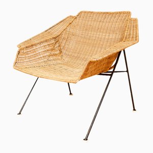 Mid-Century Rattan Lounge Chair, 1960s-XE-1764441