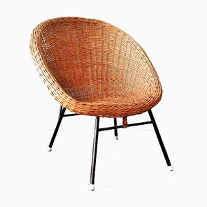 Mid-Century Rattan Lounge Chair in the Style of Dirk van Sliedregt for Rohé Noordwolde, 1960s-NV-780418