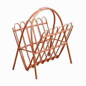 Mid-Century Rattan Magazine Rack by Jan Kalous for Úluv, Czechoslovakia, 1960s-HXT-1776888