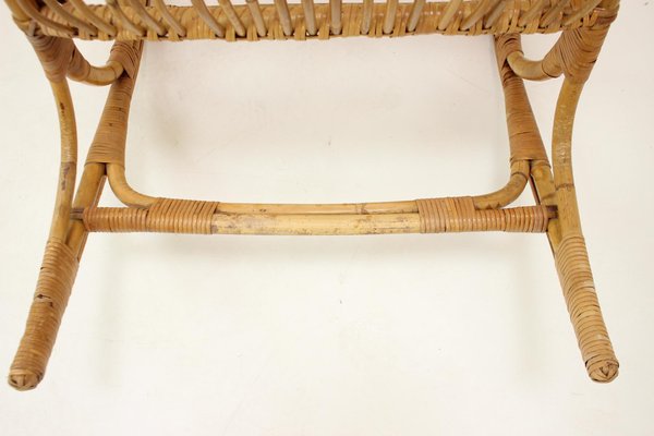 Mid-Century Rattan Rocking Chair, 1960s-TZ-1326545