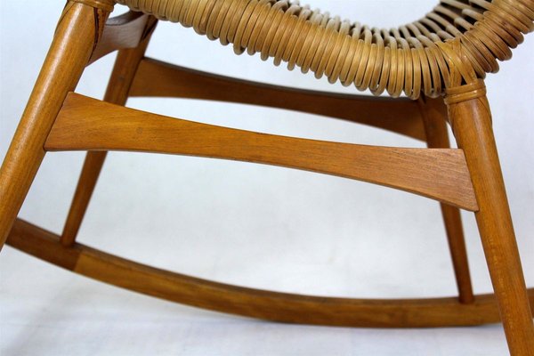 Mid-Century Rattan Rocking Chair, 1960s-WVS-840784