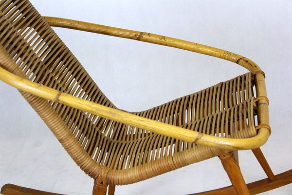 Mid-Century Rattan Rocking Chair, 1960s-WVS-840784