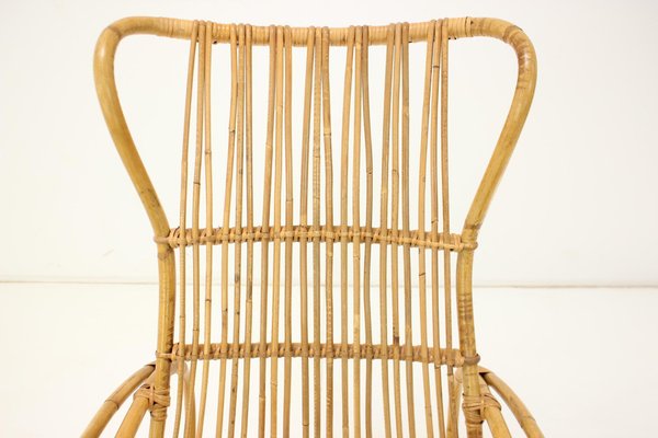 Mid-Century Rattan Rocking Chair, 1960s-TZ-1326545