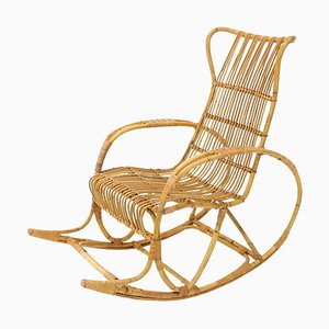 Mid-Century Rattan Rocking Chair, 1960s-TZ-1326545