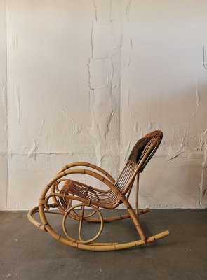 Mid-Century Rattan Rocking Chair from Rohé Noordwolde-FW-772475