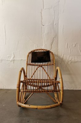 Mid-Century Rattan Rocking Chair from Rohé Noordwolde-FW-772475