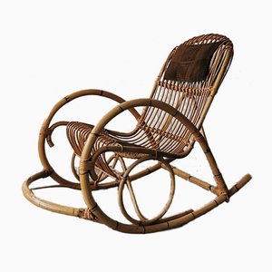 Mid-Century Rattan Rocking Chair from Rohé Noordwolde-FW-772475