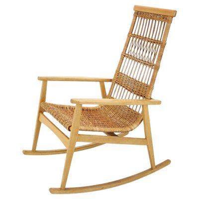 Mid-Century Rattan Rocking Chairs, 1960s-TZ-1082031