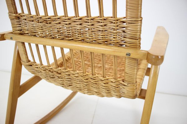 Mid-Century Rattan Rocking Chairs, 1960s-TZ-1082031