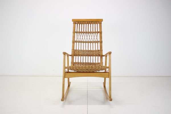 Mid-Century Rattan Rocking Chairs, 1960s-TZ-1082031