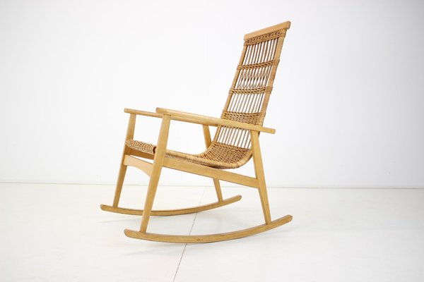 Mid-Century Rattan Rocking Chairs, 1960s-TZ-1082031