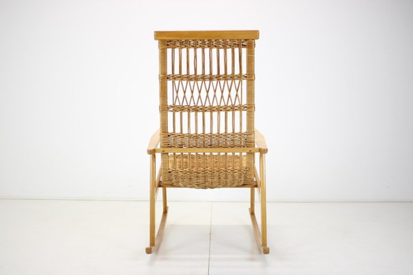 Mid-Century Rattan Rocking Chairs, 1960s-TZ-1082031