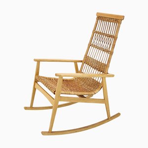 Mid-Century Rattan Rocking Chairs, 1960s-TZ-1082031